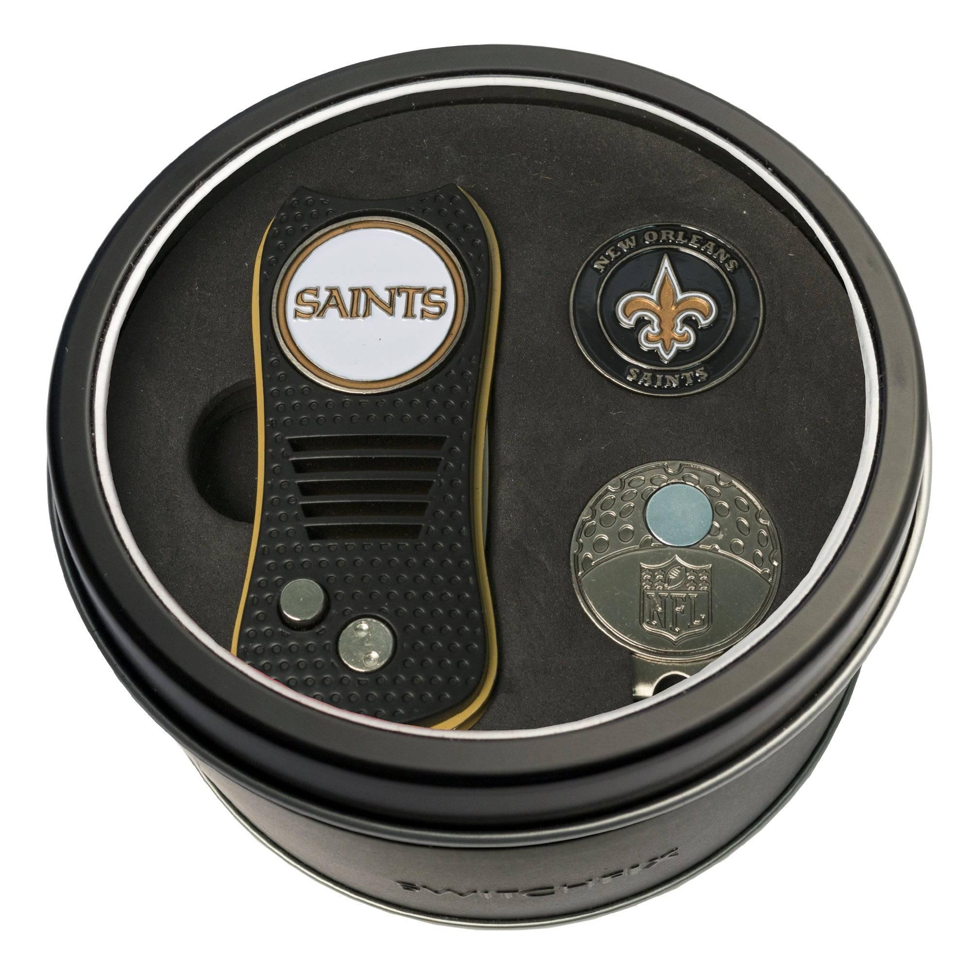 New Orleans Saints Tin Set - Switchfix, Cap Clip, Marker - 757 Sports Collectibles