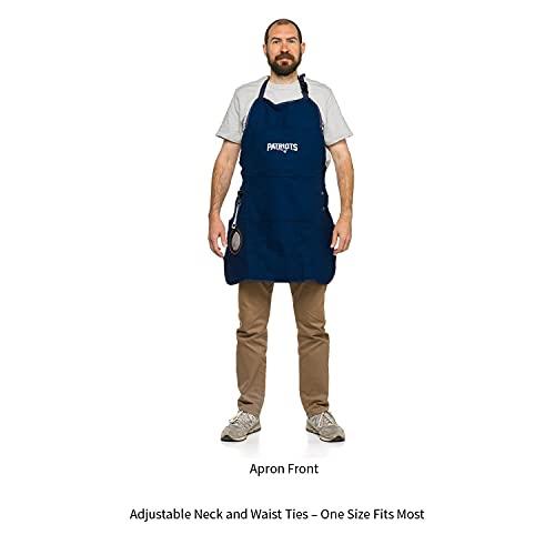 Team Sports America NFL New England Patriots Ultimate Grilling Apron Durable Cotton with Beverage Opener and Multi Tool For Football Fans Fathers Day and More - 757 Sports Collectibles