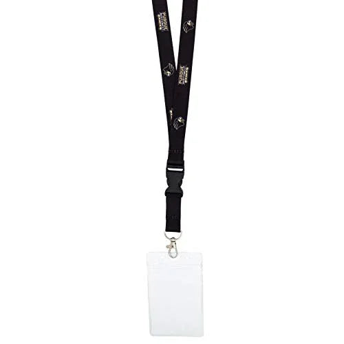 Purdue University Northwest PNW Lions Pride Car Keys College ID Badge Holder Lanyard Keychain Detachable Breakaway Snap Buckle (w/ Pouch Black) - 757 Sports Collectibles