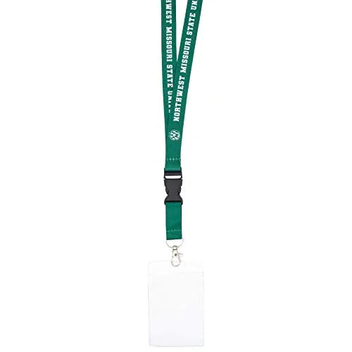 Northwest Missouri State University Bearcats NW MO Car Keys College ID Badge Holder Lanyard Keychain Detachable Breakaway Snap Buckle (w/ Pouch Green) - 757 Sports Collectibles