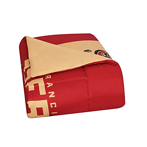 Official NFL Licensed San Francisco 49ers "Status" 4-piece Bed in A Bag Comforter & Sheet Set – Twin/Twin XL - 757 Sports Collectibles