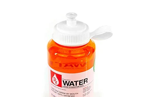 Prescription Water 32 Oz Plastic Water Bottle With Lid - Wide-Mouth, BPA-Free Novelty Hydroflask - Fun, Unique Orange Medicine Bottle With Screwtop Cap Design - Hydration Enthusiast Gift Idea - 757 Sports Collectibles