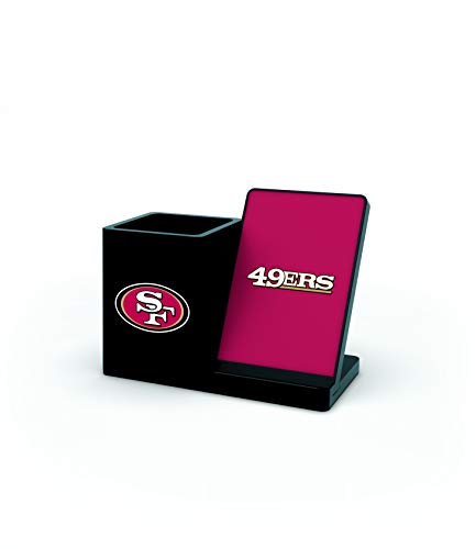 NFL San Francisco 49ers Wireless Charger and Desktop Organizer, Team Color - 757 Sports Collectibles