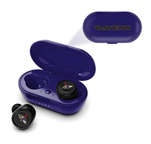 NFL Baltimore Ravens True Wireless Earbuds, Team Color - 757 Sports Collectibles