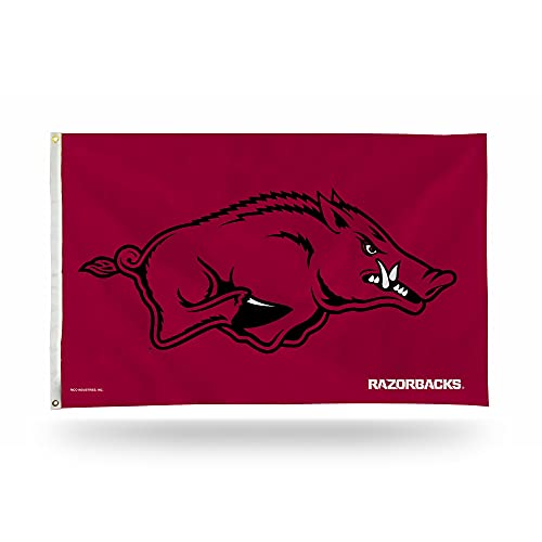 Rico Industries NCAA Arkansas Razorbacks Flag 3' x 5' Banner Flag - Single Sided - Indoor or Outdoor - Home Décor Made - 757 Sports Collectibles