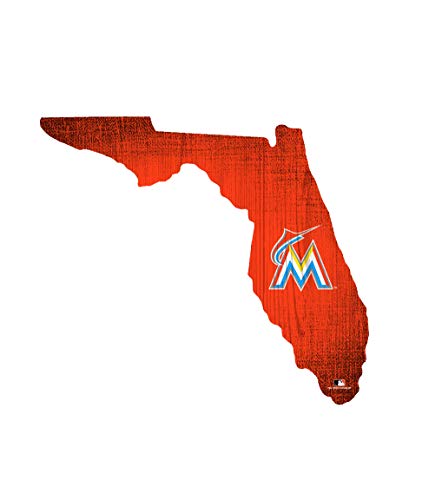 Fan Creations MLB Seattle Mariners Unisex Miami Marlins Team Color Logo State Cutout Sign, Team Color, One Size - 757 Sports Collectibles