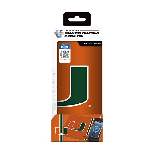 SOAR NCAA Wireless Charging Mouse Pad, Miami Hurricanes - 757 Sports Collectibles