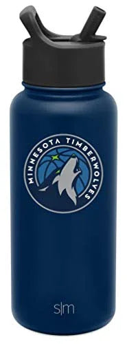 Simple Modern NBA Minnesota Timberwolves 32oz Water Bottle with Straw Lid Insulated Stainless Steel Summit - 757 Sports Collectibles