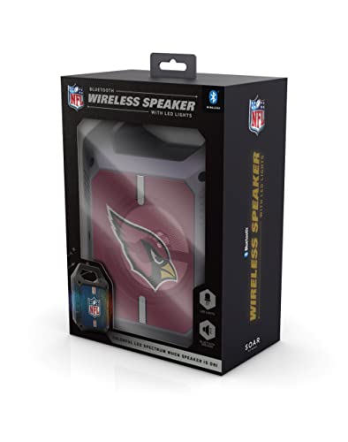 SOAR NFL XL LED Wireless Bluetooth Speaker, Arizona Cardinals - 757 Sports Collectibles