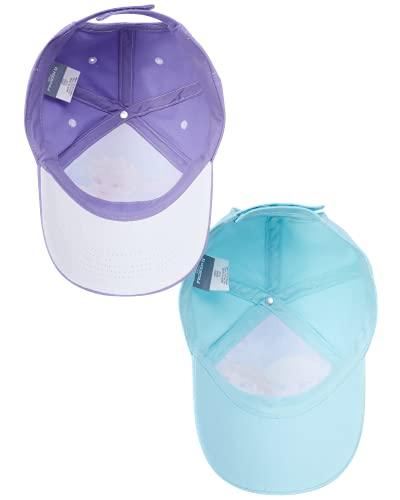 Disney Girls' Frozen Baseball Caps - 2 Pack Elsa and Anna Glitter Hat with Faux Ponytail Set (Ages 4-7), Size 4-7 Years, Frozen Dream 2 Pack - 757 Sports Collectibles