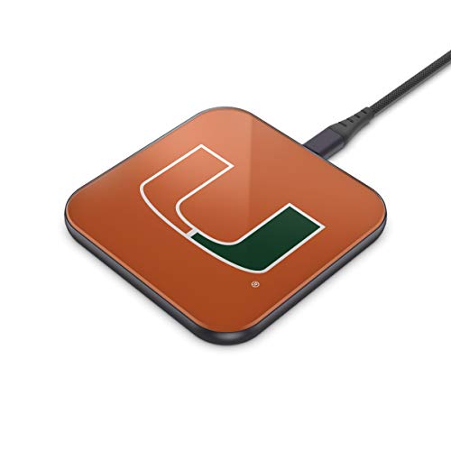 NCAA Miami Hurricanes Wireless Charging Pad, White - 757 Sports Collectibles