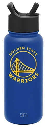 Simple Modern NBA Golden State Warriors 32oz Water Bottle with Straw Lid Insulated Stainless Steel Summit - 757 Sports Collectibles