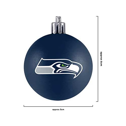NFL Seattle Seahawks 12 Pack Ball Hanging Tree Holiday Ornament Set12 Pack Ball Hanging Tree Holiday Ornament Set, Team Color, One Size - 757 Sports Collectibles