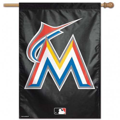 Miami Marlins Banner 28x40 Vertical Logo Design (CDG) - 757 Sports Collectibles