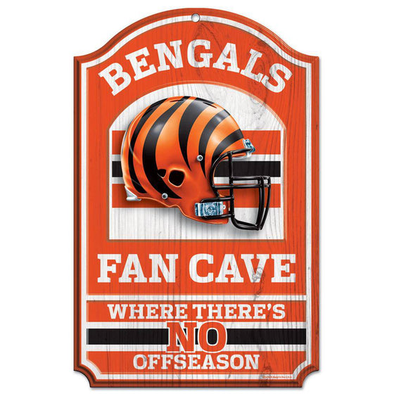 Cincinnati Bengals Wood Sign - 11"x17" Fan Cave Design (CDG) - 757 Sports Collectibles