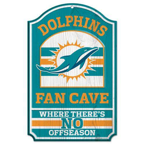 Miami Dolphins Wood Sign - 11"x17" Fan Cave Design (CDG) - 757 Sports Collectibles