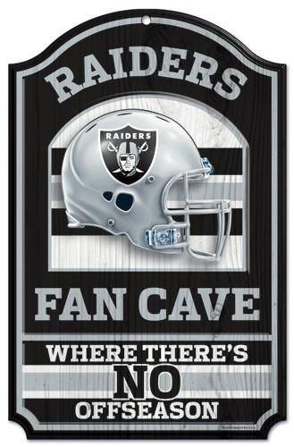 Oakland Raiders Wood Sign - 11"x17" Fan Cave Design (CDG) - 757 Sports Collectibles