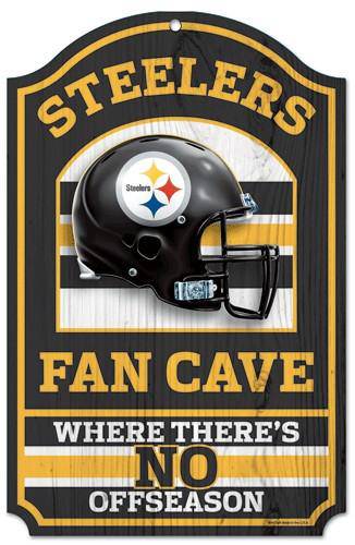 Pittsburgh Steelers Wood Sign - 11"x17" Fan Cave Design (CDG) - 757 Sports Collectibles