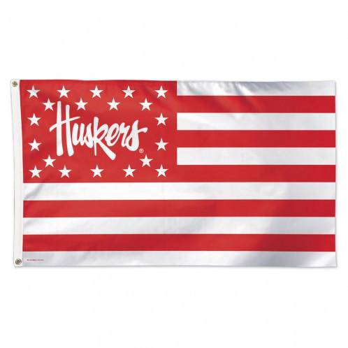 Nebraska Cornhuskers Flag 3x5 Deluxe Stars and Stripes (CDG) - 757 Sports Collectibles