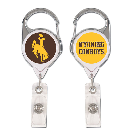 Wyoming Cowboys Badge Holder Premium Retractable - Special Order