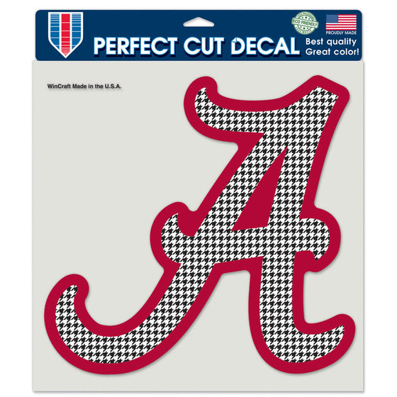 Alabama Crimson TideÂ Decal 8x8 Perfect Cut Color Houndstooth Design