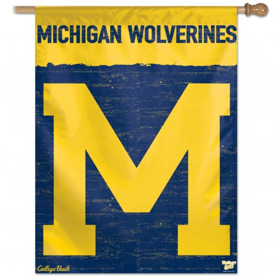 Michigan Wolverines Banner 27x37 Vertical College Vault Design