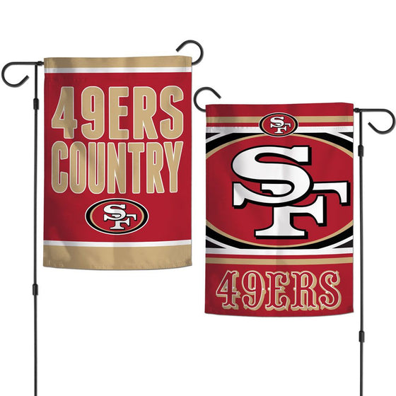 San Francisco 49ers Flag 12x18 Garden Style 2 Sided Slogan Design - Special Order