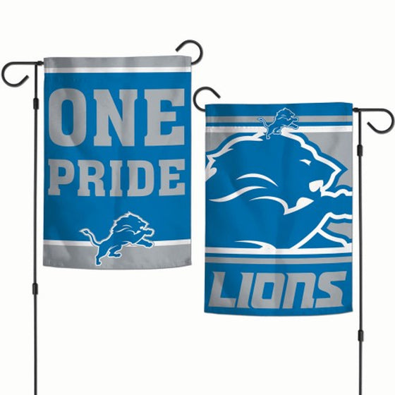 Detroit Lions Flag 12x18 Garden Style 2 Sided Slogan Design - Special Order