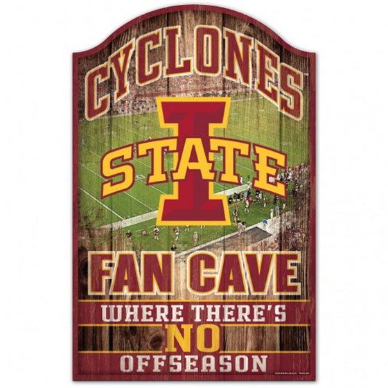 Iowa State Cyclones Sign 11x17 Wood Fan Cave Design - Special Order