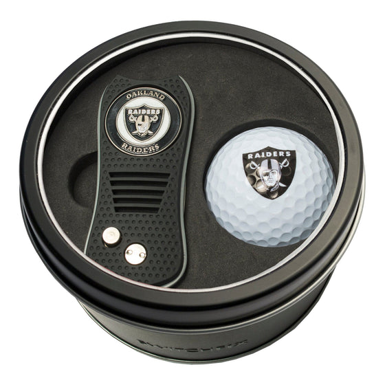 Oakland Raiders Tin Set - Switchfix, Golf Ball - 757 Sports Collectibles