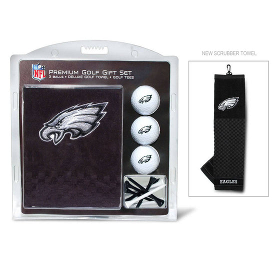 Philadelphia Eagles Embroidered Golf Towel, 3 Golf Ball, And Golf Tee Set - 757 Sports Collectibles