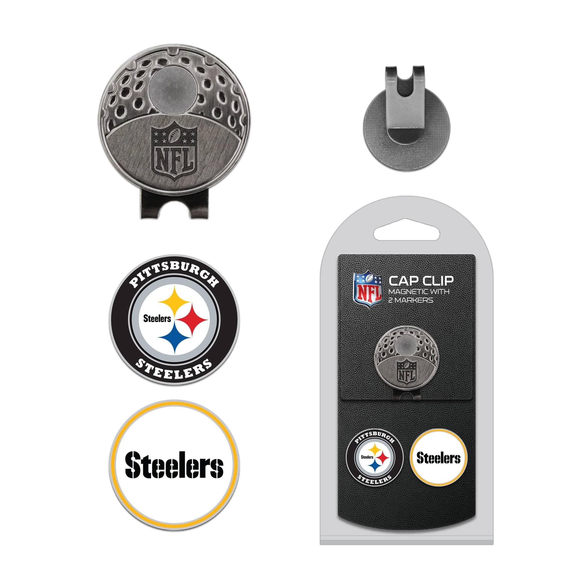 Pittsburgh Steelers Cap Clip With 2 Golf Ball Markers - 757 Sports Collectibles