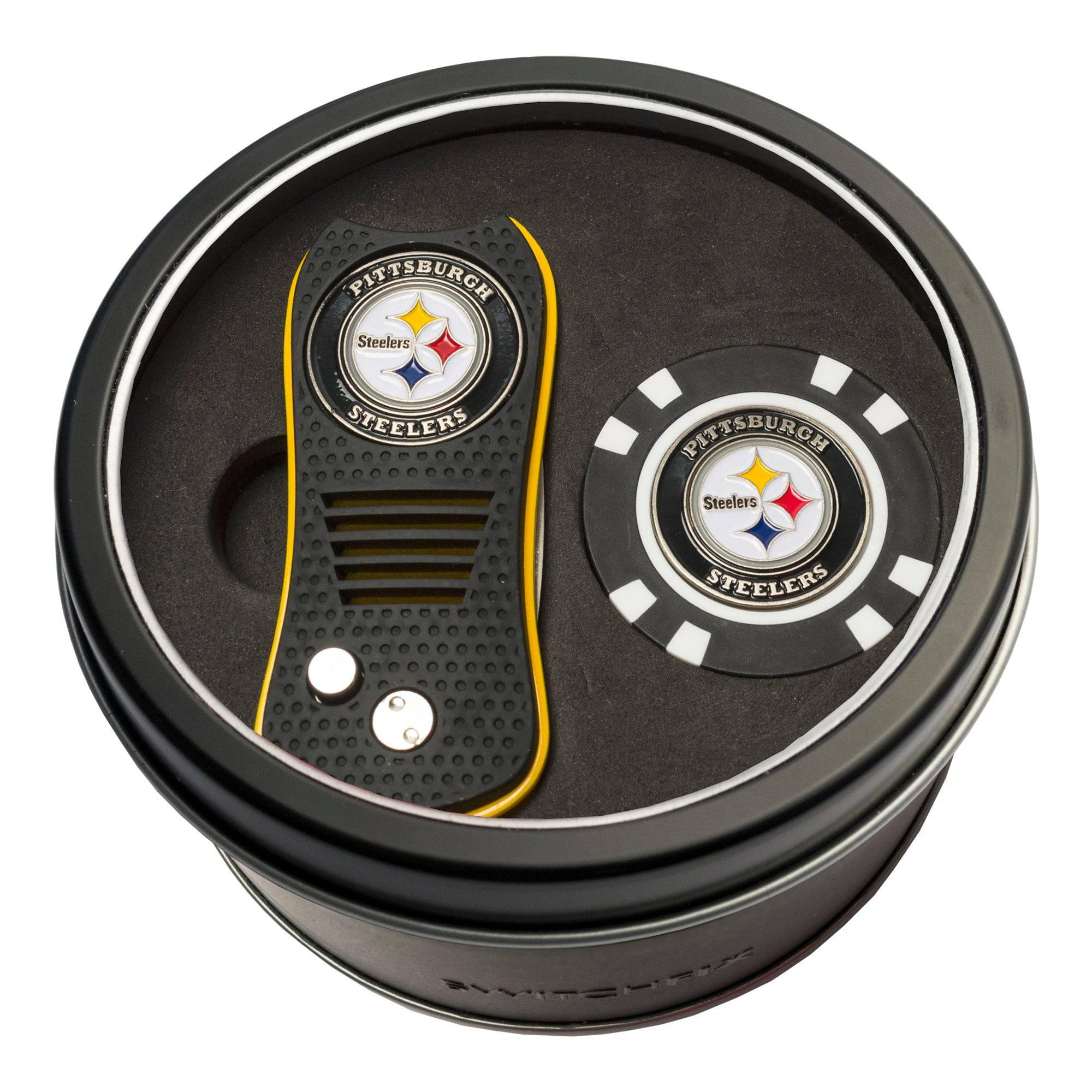 Pittsburgh Steelers Tin Set - Switchfix, Golf Chip - 757 Sports Collectibles