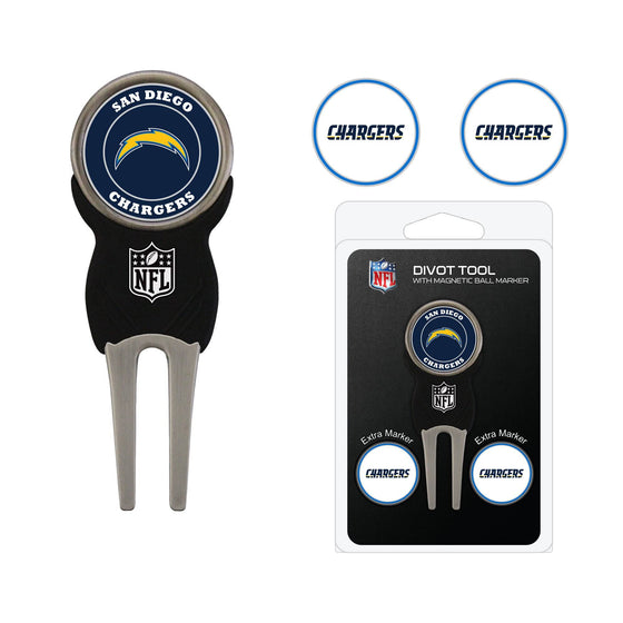 San Diego Chargers Divot Tool Pack With 3 Golf Ball Markers - 757 Sports Collectibles