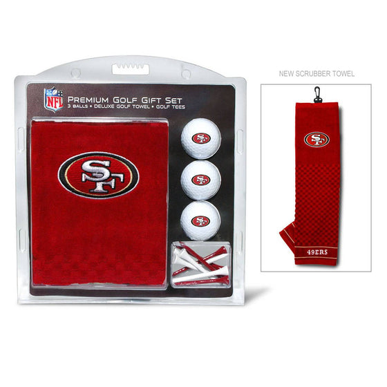 San Francisco 49ers Embroidered Golf Towel, 3 Golf Ball, And Golf Tee Set - 757 Sports Collectibles