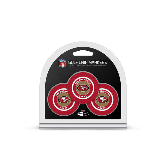 San Francisco 49ers 3 Pack Golf Chip Ball Markers - 757 Sports Collectibles