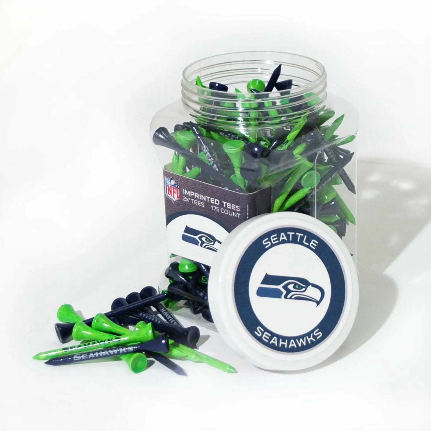 Seattle Seahawks Jar Of 175 Golf Tees - 757 Sports Collectibles