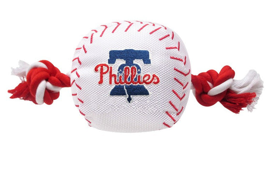 Philadelphia Phillies Baseball Toy - Nylon w/rope Pets First