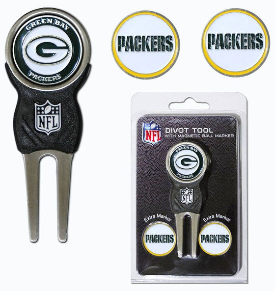 Green Bay Packers Golf Divot Tool with 3 Markers (CDG) - 757 Sports Collectibles