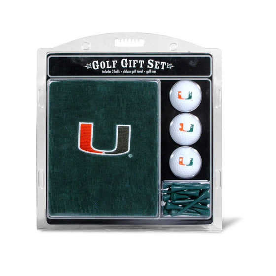 Miami Hurricanes Golf Gift Set with Embroidered Towel - 757 Sports Collectibles