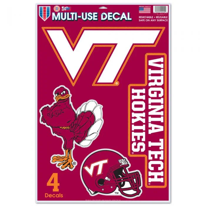 VIRGINIA TECH HOKIES MULTI-USE DECAL 11" X 17"