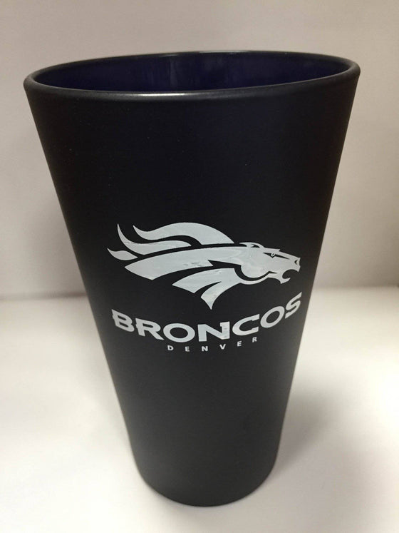 NFL Denver Bronocs 16 oz Color Frosted Glass Pint - 757 Sports Collectibles
