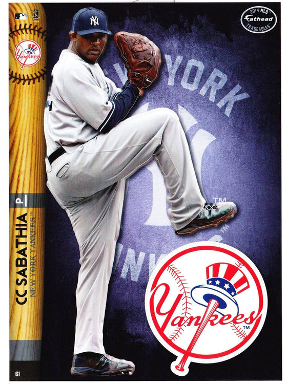 MLB New York Yankees CC Sabathia Fathead Tradeable Decal Sticker 5x7 - 757 Sports Collectibles