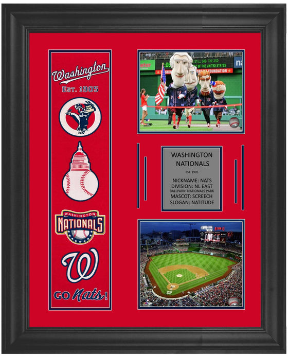 Washington Nationals Deluxe Framed Heritage Banner 23x35 - 757 Sports Collectibles
