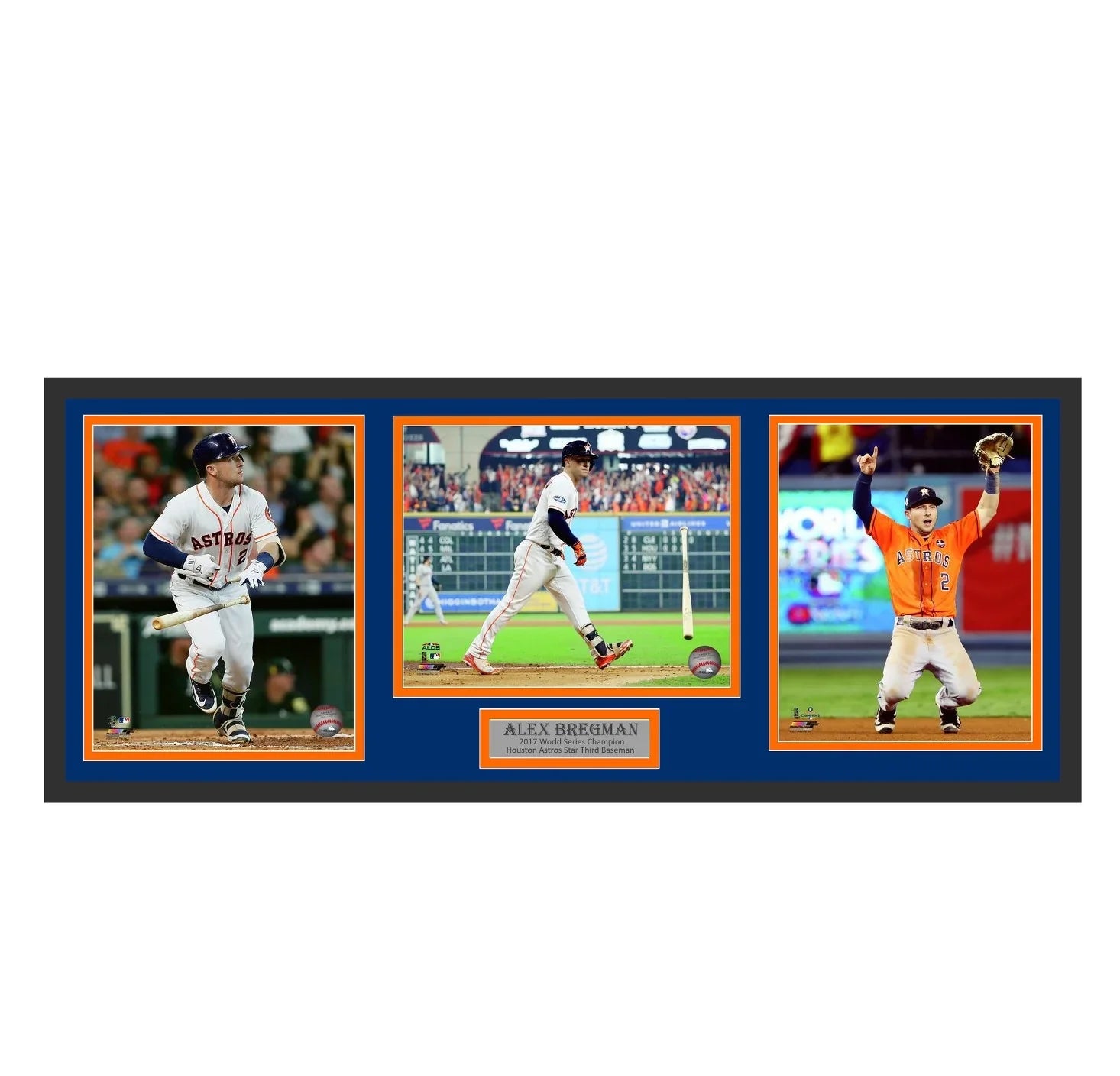 Houston Astros Alex Bregman 32x14 3 8x10 Photo Deluxe Framed Collage Piece