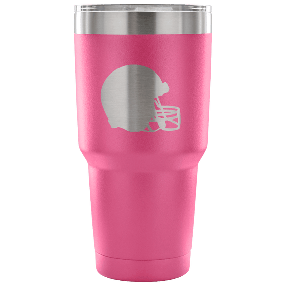 Stainless Steel Tumbler - Football Helmet - Powder Coated Laser Etched Vacuum Sealed Stainless Steel Tumbler - 757 Sports Collectibles