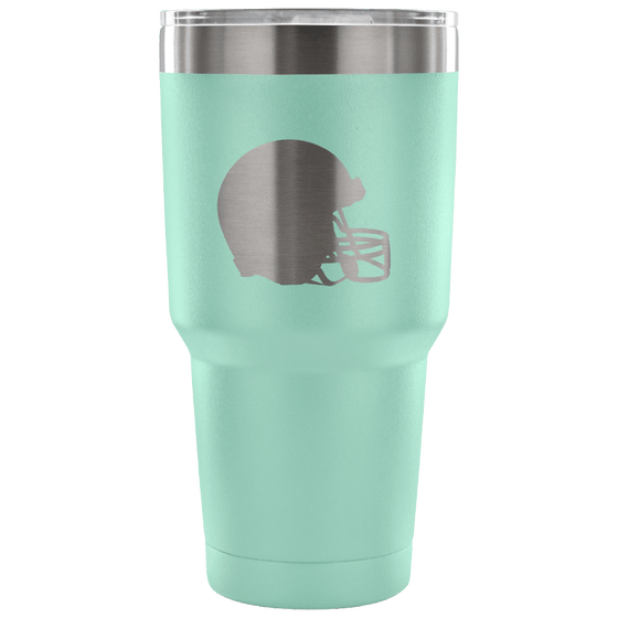 Stainless Steel Tumbler - Football Helmet - Powder Coated Laser Etched Vacuum Sealed Stainless Steel Tumbler - 757 Sports Collectibles