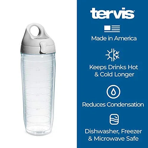 Tervis Alpha Chi Omega Sorority Water Bottle with Lid, 24 oz, Clear - - 757 Sports Collectibles