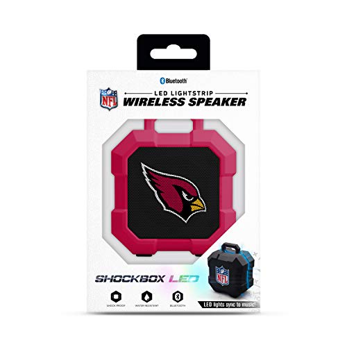 NFL Arizona Cardinals Shockbox LED Wireless Bluetooth Speaker, Team Color - 757 Sports Collectibles