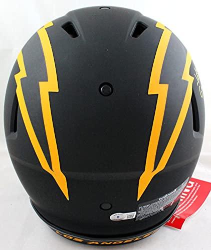 Austin Ekeler Autographed Chargers Authentic Eclipse F/S Helmet w/Insc- Beckett W Yellow - 757 Sports Collectibles